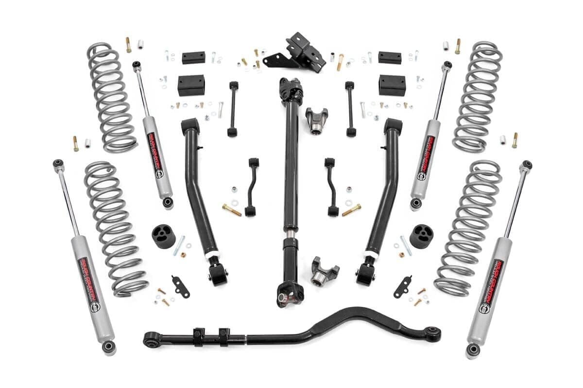 Jeep Wrangler Unlimited Suspension Lift Kit - Front + Rear - Rough Country - 3.5 Inch Lift Kit | Adjustable Lower - 2024+